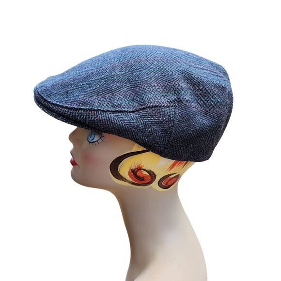 Vintage Wool Herringbone Flat Newsboy Cap | Unizex Cozy Market Day Tweed Edit main image 4